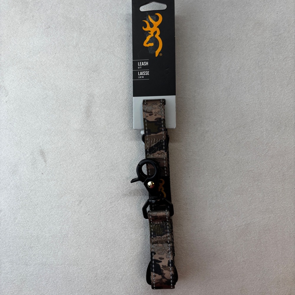 Browning‎ Pet Leash Dogs 6ft Camo Reflective Stitching Dual Clip P000023191799